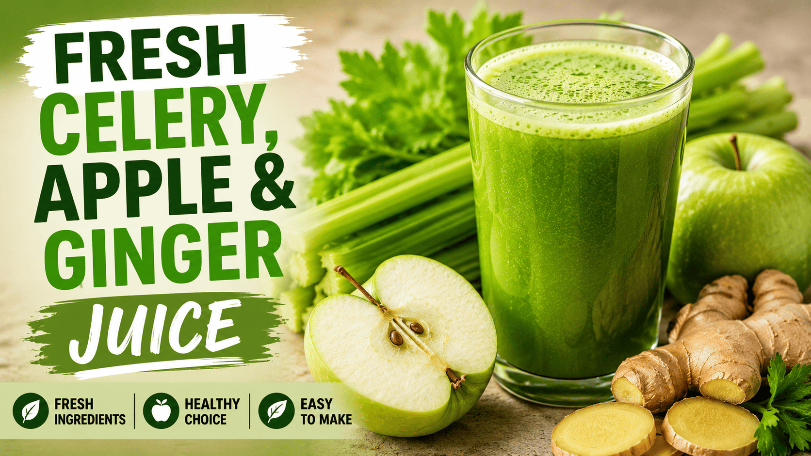 Fresh Celery, Apple & Ginger Juice | A Moment to Slow Down