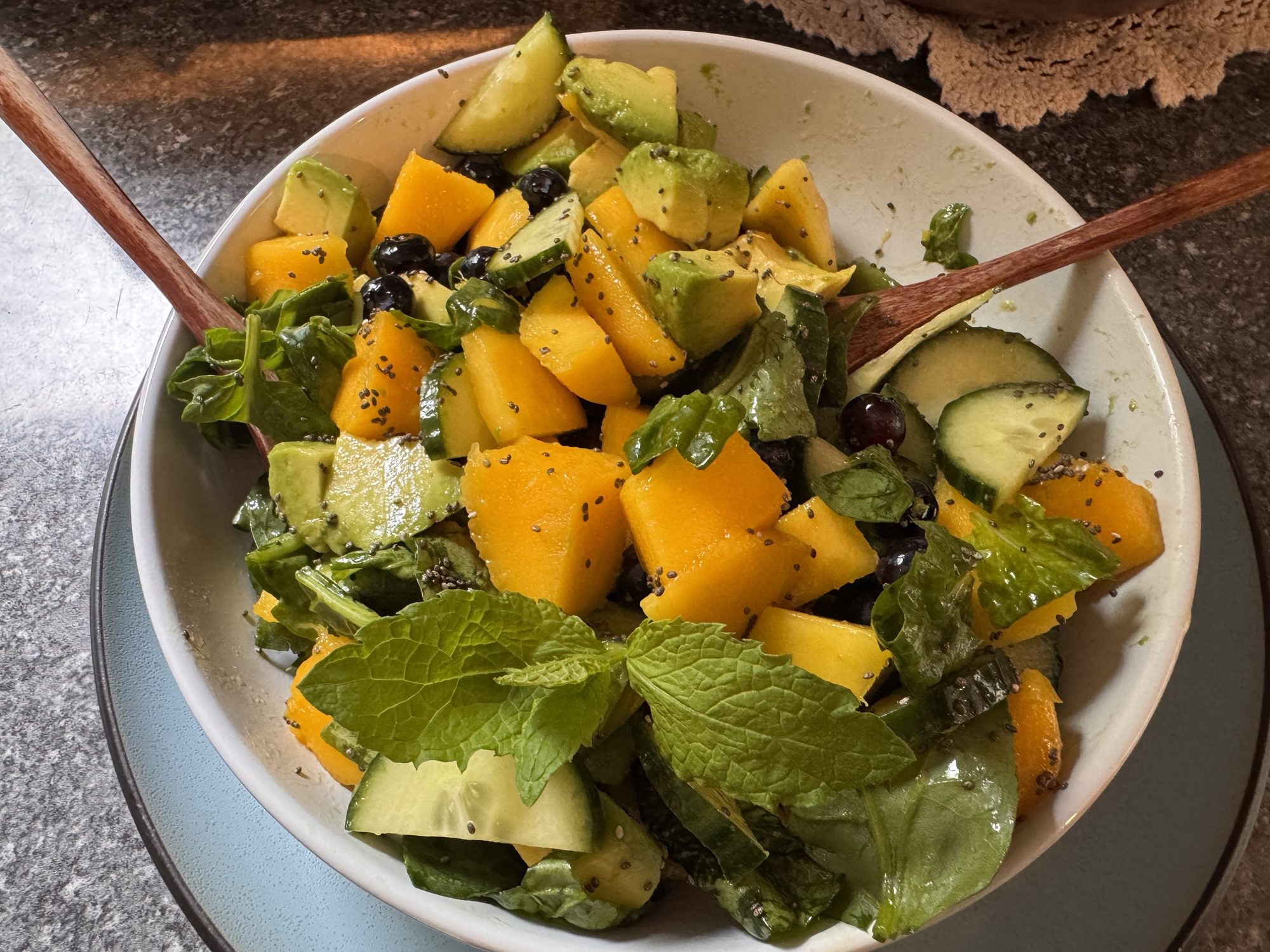 Mango, Avocado & Blueberry Salad | A Mindful Meal Begins Before the First Bite